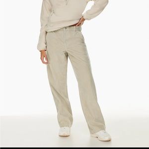 Aritzia hummus beige tan khaki corduroy pants size 4
